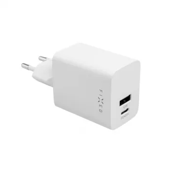 Ceļojuma lādētājs FIXED Fixed Mini USB-C/USB 45W — kompakts divu pieslēgvietu lādētājs ar USB-C un USB-A