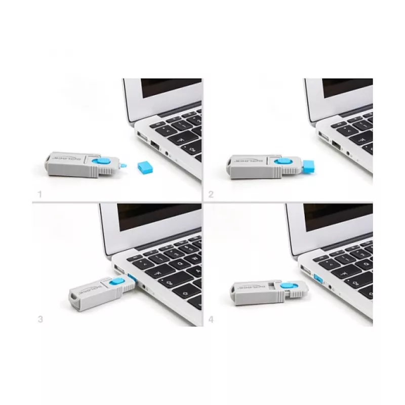 USB Type-A porta bloķētājs DeLOCK 20947 10 pieslēgvietām zils