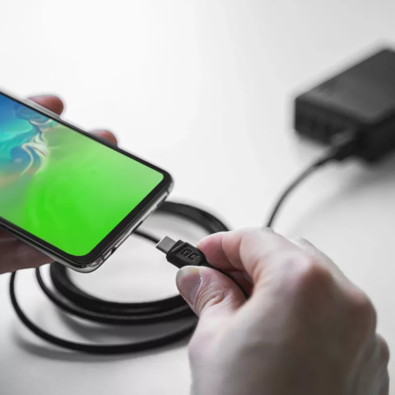 USB kabelis zaļa Cell KABGC19 USB 2.0 2m USB A USB C Melns