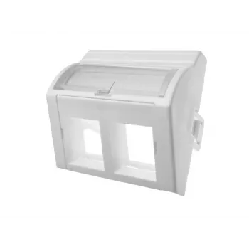 Adapteris 45x45 2xRJ45 izliekts leņķa Alantec OS022 — 2 portu RJ45 leņķa adapteris