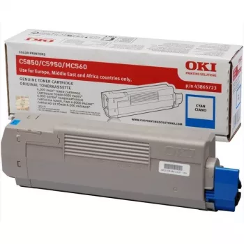 OKI Tonera kasetne ciāna 6000 lpp. printeriem C5850 C5950