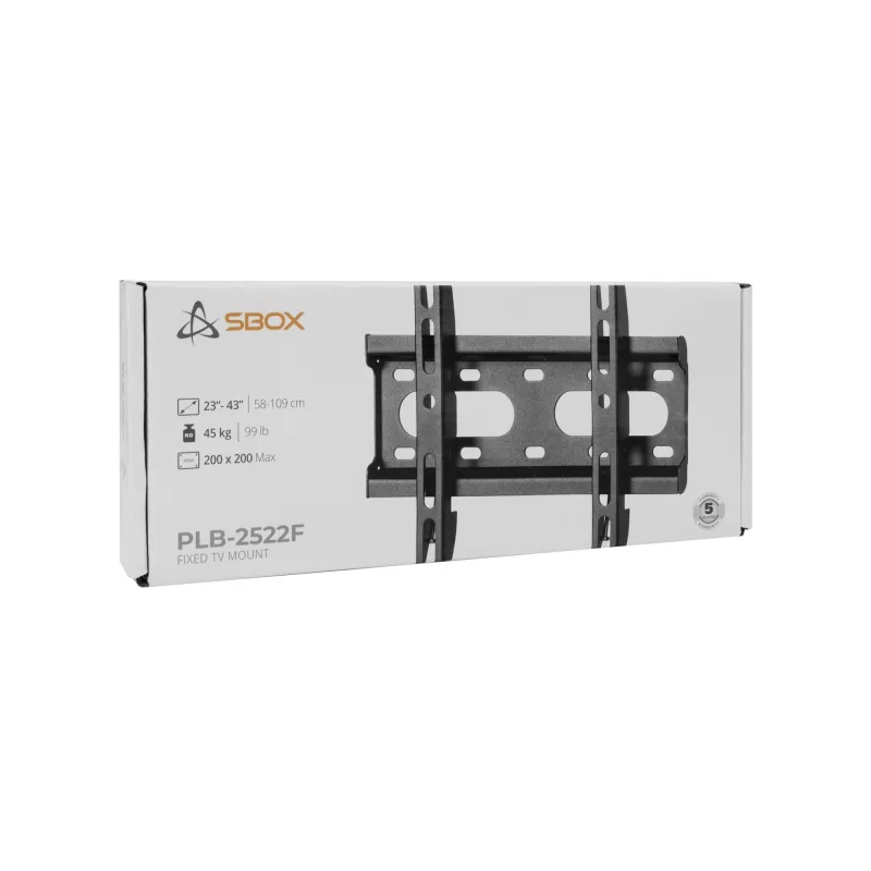 Montāžas kronšteins SBOX PLB-2522F-2 kravām 23–43/45 kg, plāksne 200×200 mm
