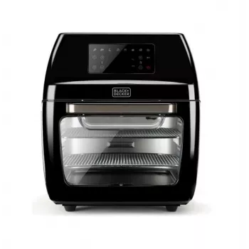 Karstā gaisa fritieris Black & Decker BXAFO1200E — 12 L, 1700 W, skārienvadība, 40–200 °C, rotējošais iesms, cepšana un fritēšana