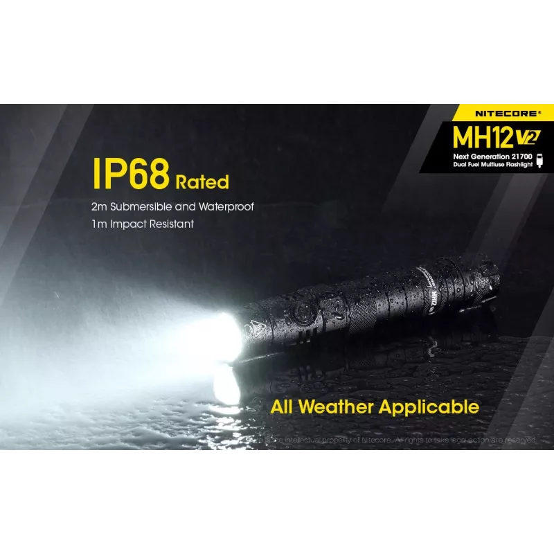 Rokas lukturītis Nitecore MH12 V2 melns