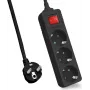 Power Extension Helos 262804 3m 3 AC Outlet Indoor Melns