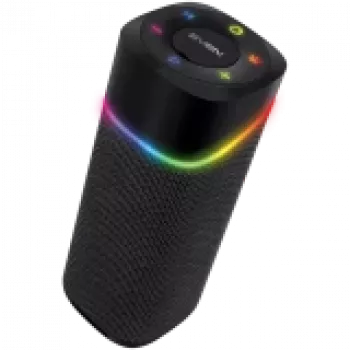 2.0 portatīvais skaļrunis SVEN PS-155, melns, jauda 2x5 W (RMS), TWS, Bluetooth, FM, USB, litija baterija