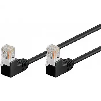 Wentronic 96090 komutācijas kabelis, RJ-45 vīrietis/vīrietis, Cat5e, U/UTP, melns (96090)