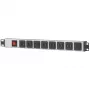 Intellinet 19 collu statīvā montējams 16 portu USB-A strāvas sadales bloks (CEE 7/7), ar pārslodzes aizsardzības slēdzi, 2,1 A maks. katram modulim, 2 m strāvas vads (Euro 2 kontaktu spraudnis)