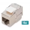 Digitus CAT 6A kompaktais keystone modulis, ekranēts, bezinstrumentu montāžas savienojums, 4 gab.