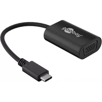 Wentronic goobay - Displeja adapteris - USB-C (vīr.) uz HD-15 (VGA) (siev.) - 20 cm - 1080p atbalsts - melns (38531)