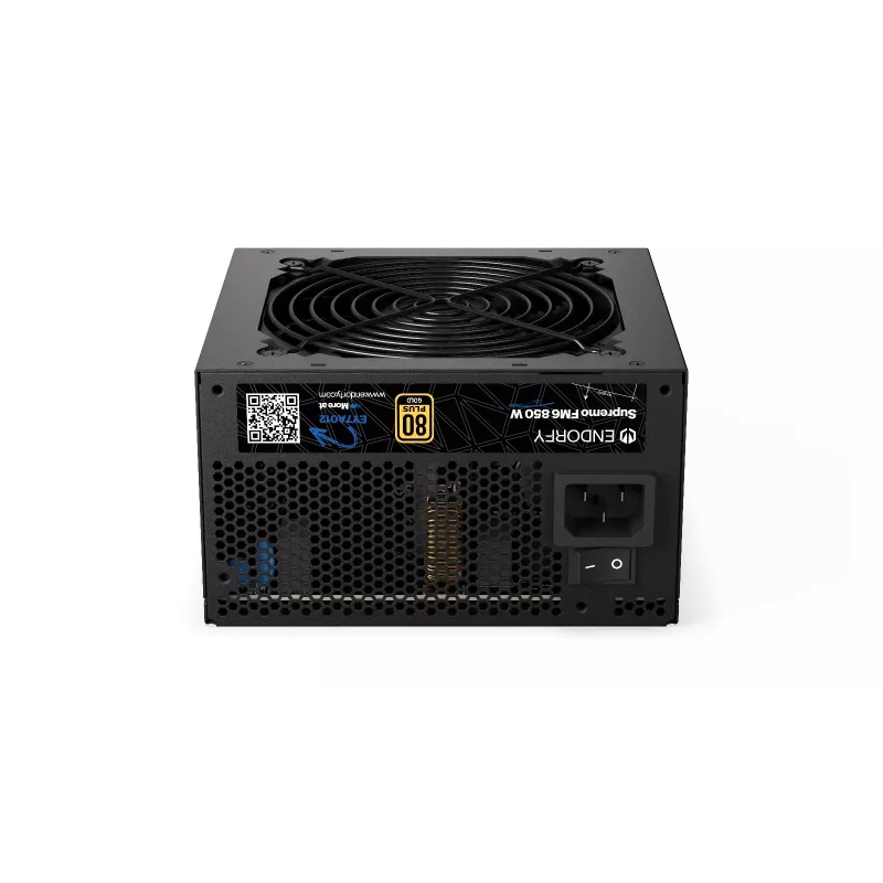 ENDORFY Supremo FM6 850 W barošanas bloks, 24-pin ATX, pilnībā modulārs, 80 PLUS Gold, 120 mm ventilators, melns