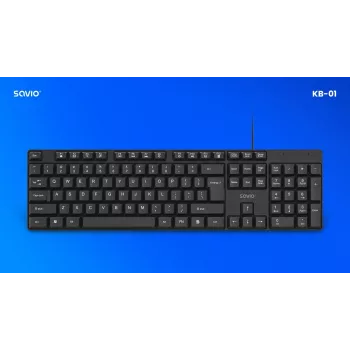Savio KB-01 tastatūra mājām/birojam USB QWERTY US English Melna