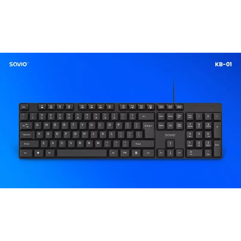 Savio KB-01 tastatūra mājām/birojam USB QWERTY US English Melna