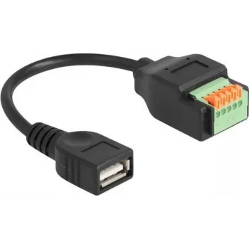 DeLOCK USB 2.0 kabelis, Type-A sievišķais uz spaiļu bloku adapteris, 15 cm