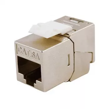 Ekranēts Cat.6A plāns Keystone savienotājs, EQUIP 767223, bez instrumentiem, RJ-45, plakans, sudraba, 8 gab.