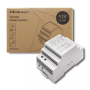 DIN sliežu barošanas bloks QOLTEC 24V 2.5A 60W pelēks