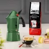 BIALETTI Moka BREAK ALPINA moka katls — 3 krūzes, zaļš, alumīnijs, bakelīta rokturis