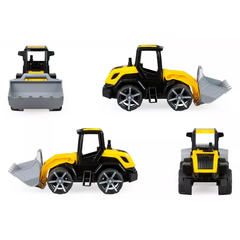 Rotaļu buldozers Lena Truxx 2 atvērta kaste 04512, plastmasas celtniecības transportlīdzeklis, stumšanas spēle, kompakts izmērs