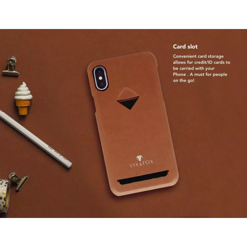 Karšu slota aizmugures vāciņš VixFox Samsung S9 — karameļu brūns, aizmugures vāciņš ar karšu kabatiņu