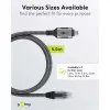 Ethernet kabelis USB-C 3.2 Gen2 spraudnis > RJ-45 spraudnis (melns/sudraba, 5 metri, pīts tekstila apvalks)