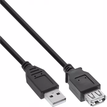 USB 2.0 pagarinātāja kabelis InLine B-34610B USB-A tēviņš uz mātīti, melns, 100 gab. iepakojums