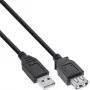 USB 2.0 pagarinātāja kabelis InLine B-34610B USB-A tēviņš uz mātīti, melns, 100 gab. iepakojums
