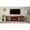 TV skapis Cama Meble GRANERO ar kamīna skapi, 2000×567×350 mm, skaidu plātne/MDF, 2 bīdāmas durvis, matēts vecā koka izskats