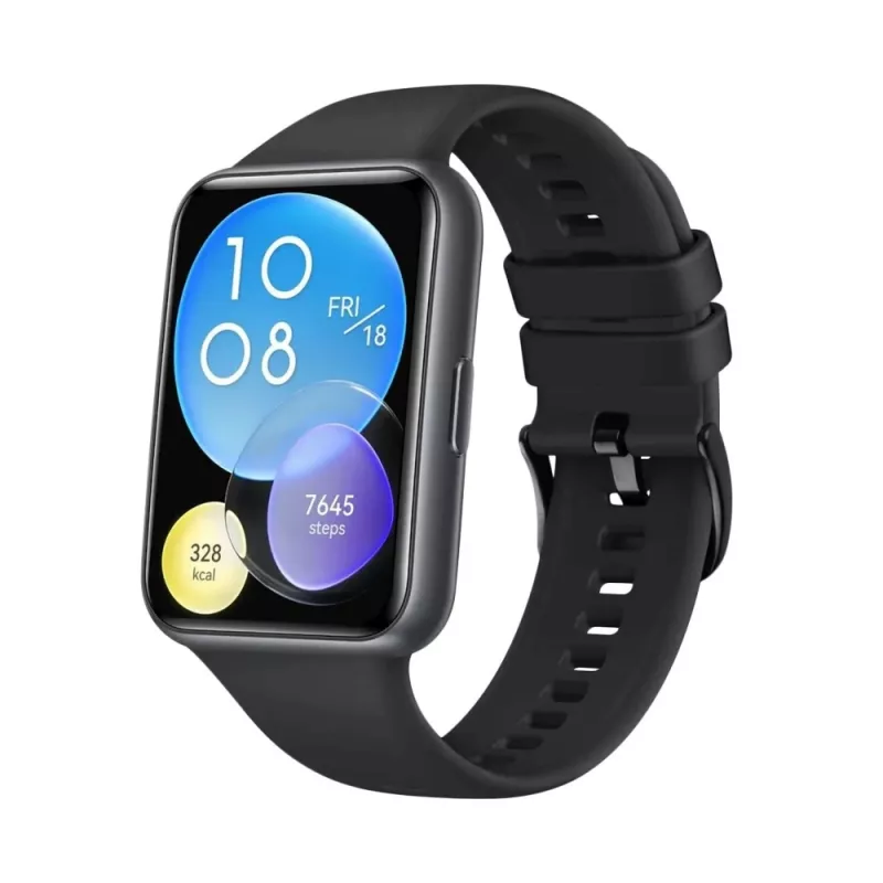Silikona siksniņa FIXED Huawei Watch Fit 2 — melna, rezerves mīksta elastīga josla