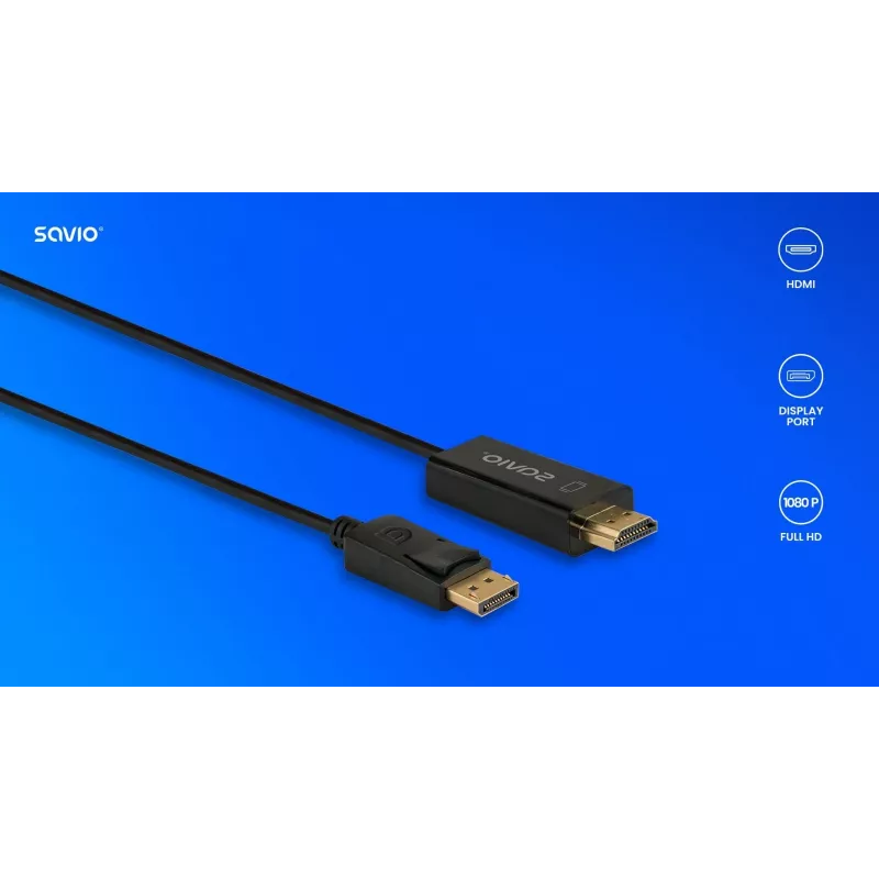 Kabelis Display Port uz HDMI 1,5m, CL-183 Savio SAVKABELCL-183