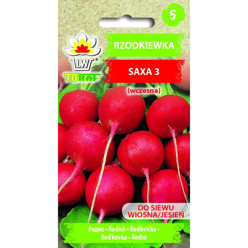 Saxa 3 redīsu sēklas, 10g dārzeņu sēklu paka