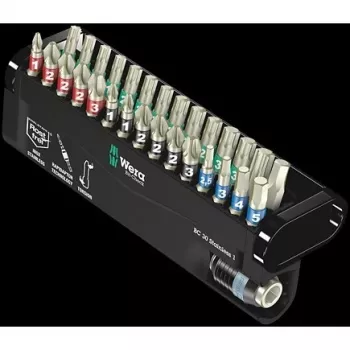 Wera uzgaļu komplekts 30 gab. BC Stainless/30 Bit-Check Phillips Phillips, Phillips Pozidriv, TORX, iekšējā sešstūra (05071109001)