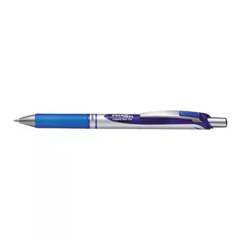 Ievelkama klipša gēla pildspalva PENTEL EnerGel XM, zila tinte, 12 gab. iepakojumā