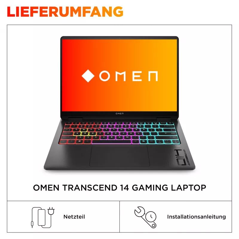 HP OMEN Transcend Gaming klēpjdators 14-fb1075ng 14 3K OLED U7-255H 32GB/1TB SSD RTX5060 Win11 - BV8C5EA - ABD (BV8C5EA#ABD)