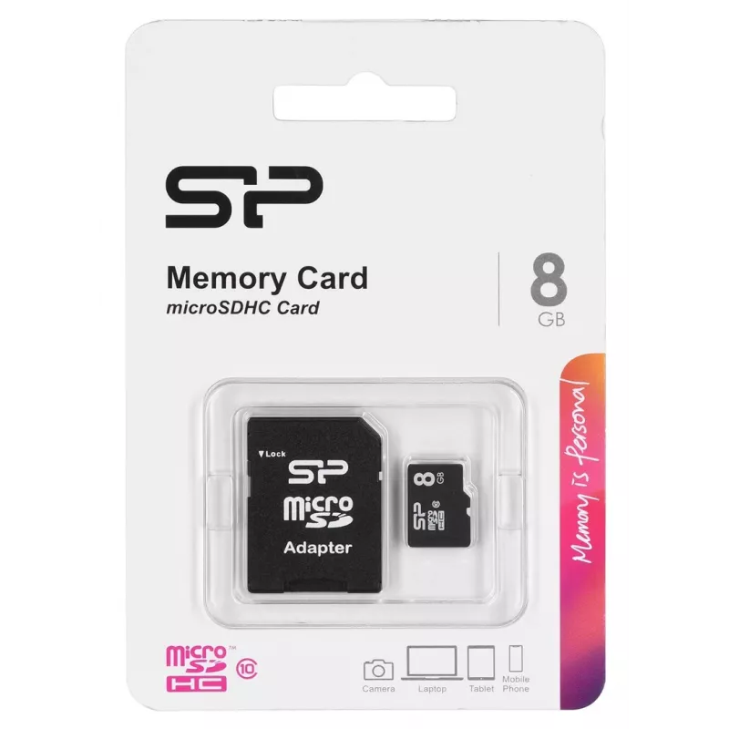 Silicon Power SP008GBSTH010V10SP atmiņas karte 8 GB MicroSDHC Class 10