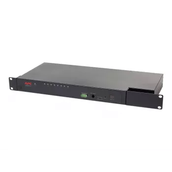 KVM slēdzis APC KVM0108A, 8 pieslēgvietu PS/2 VGA, 1U statne, 1600x1200, melna