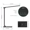 LED galda lampa Aukey LT-T10 12W 3000–6500K — regulējama krāsu temperatūra, melna