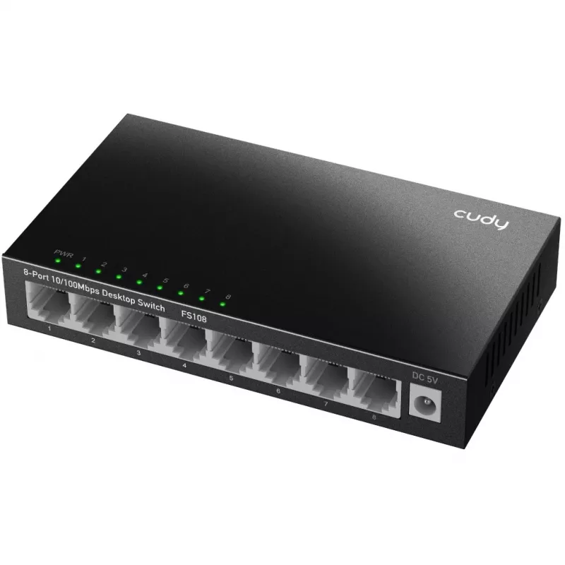 Nepārvaldāms slēdzis Cudy FS108 8 porti Fast Ethernet 10/100 melns