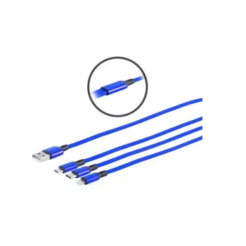 Microconnect MC-USBA-3WAY USB kabelis USB 3.2 Gen 1 (3.1 Gen 1) 1,2 m USB C/Micro-USB B/Lightning Zils