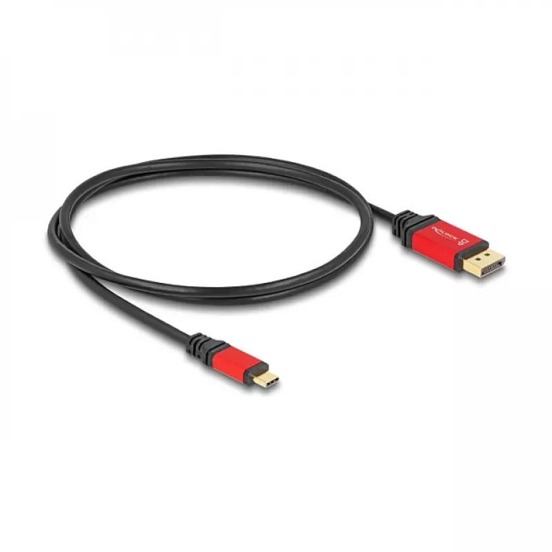 DeLOCK USB Type-C uz DisplayPort kabelis 8K 30Hz HDR 1m sarkans