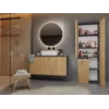Topeshop NEL 1K DD ANT/ART KP vannas istabas uzglabāšanas skapis Grafīts, Ozols