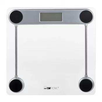 Elektroniskie personālie svari CLATRONIC PW 3368 — maks. 150 kg, precizitāte 100 g, stikla platforma