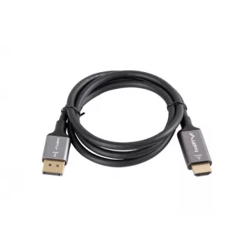 Displayport(M)-HDMI(M) kabelis 1M 4K melns un sudrabains