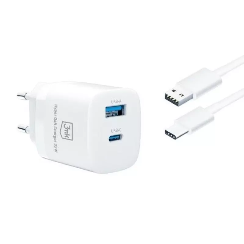 Lādētājs 33W GaN PD 1xUSB-A+1xUSB-A