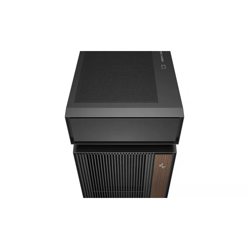 PC korpuss DeepCool CL660 Melns — ATX/Micro-ATX/Mini-ITX, rūdītais stikls, 2x3,5 collu + 1x2,5 collu, priekšā 140 mm, augšā/aizmugurē 120-140 mm