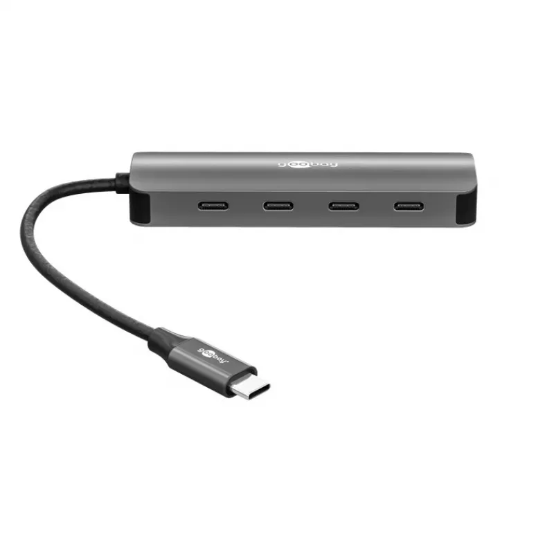 Goobay Slim 4-Port USB-Hub USB-C līdz 10 Gbit/s - -Plug> 4x (76565)