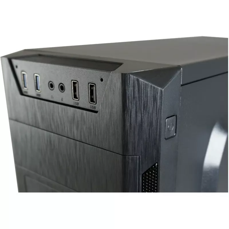 LC Power Classic 7040B - MDT - ATX - bez barošanas bloka - Melns, matēts alumīnijs / Melns - USB/Audio