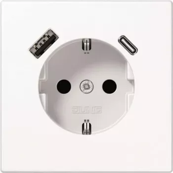 Kontaktligzda Type F Jung LS1520-15CAWW, 16 A, 50/60 Hz, IP20, plastmasas korpuss, USB 5 V