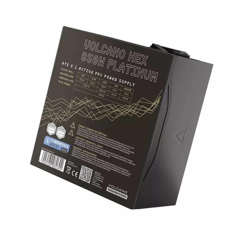 Barošanas bloks MODECOM Volcano Hex 850W Platinum modulārs ATX 850 W 80 Plus Platinum