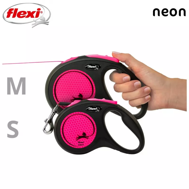 Flexi New Neon S 5 m Suņa izvelkamā pavada