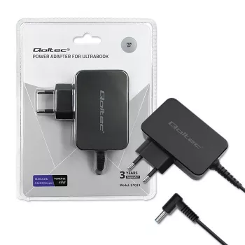 Maiņstrāvas barošanas adapteris QOLTEC 51033 klēpjdatoriem, 45 W, 19,5 V, 2,31 A, 220–240 V, iekštelpām, melns, 1,7 m kabelis
